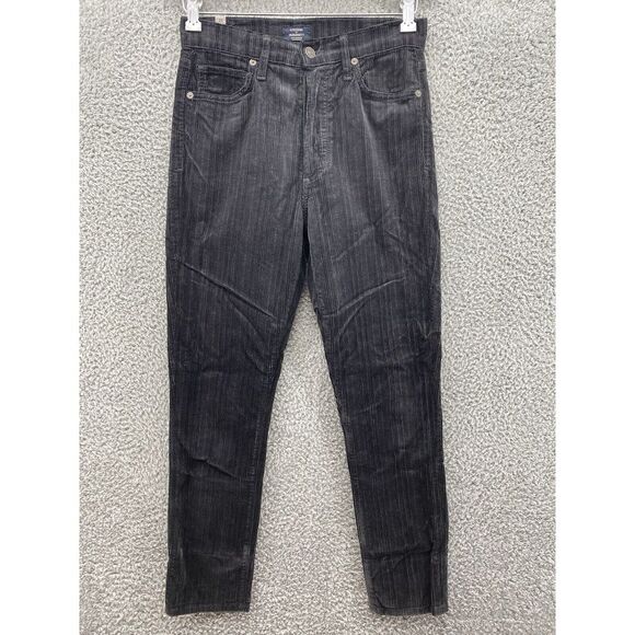 Citizens of‎ Humanity Olivia High Rise Slim Ankle Corduroy Pants Womens 25 Black - Picture 1 of 10